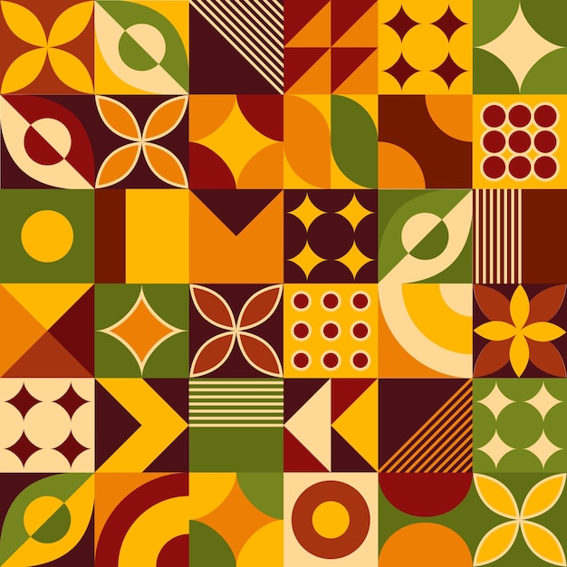 Forme semplici geometriche astratte in colori caldi