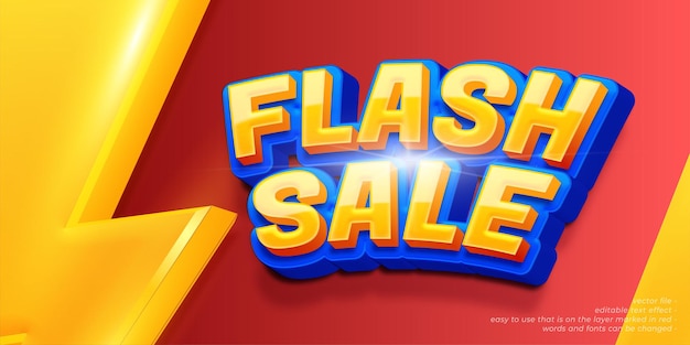 Forme sfumate di vendita flash con stile di testo 3d modificabile