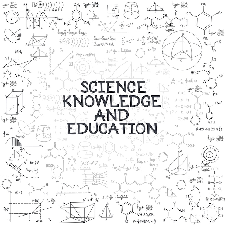 Vettore formule di doodle disegnato a mano educazione alla conoscenza della scienza