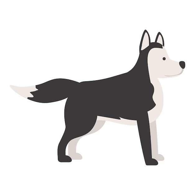 Forte icona husky vettore cartone animato Cane siberiano Lupo carino