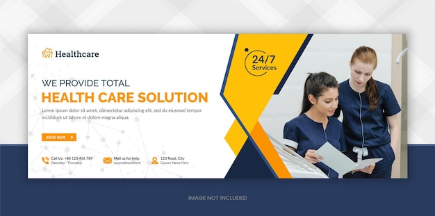 Foto di copertina di Facebook medica e sanitaria e banner web sui social media