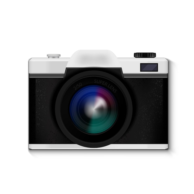 Fotocamera A Pellicola Retrò Isolato Su Bianco
