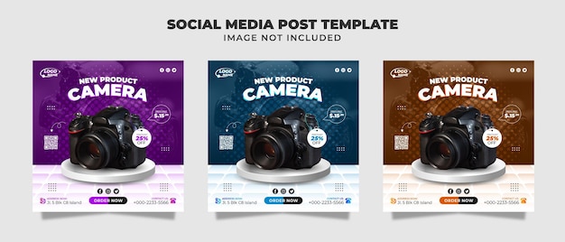 Fotocamera professionale per la vendita di post sui social media, volantino e modello di banner