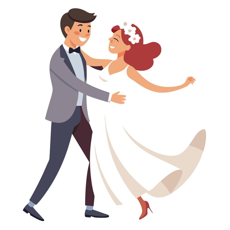 Vettore fotografia del giorno del matrimonio della sposa e dello sposo concetto di illustrazione vettoriale