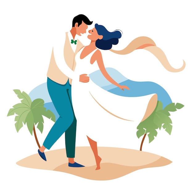 Fotografia del giorno del matrimonio della sposa e dello sposo concetto di illustrazione vettoriale