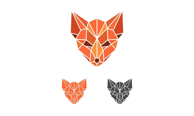 Fox logo modello origamilow poli disegno geometrico