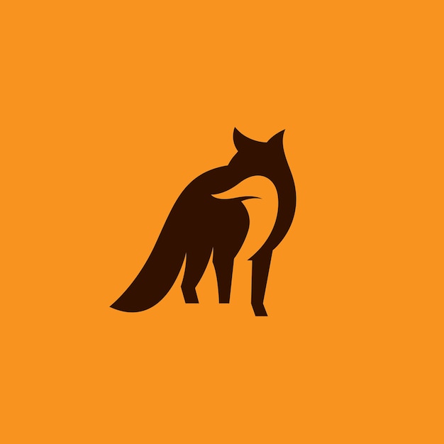 Fox Negative Space Logo Vector