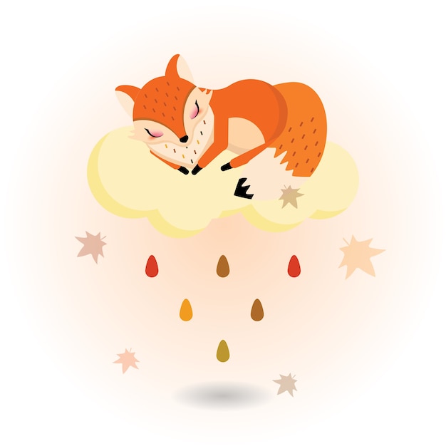 Fox Sleeping on Autumn Cloud