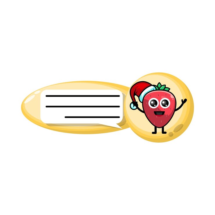 Vettore fragola chat personaggio natalizio simpatico logo