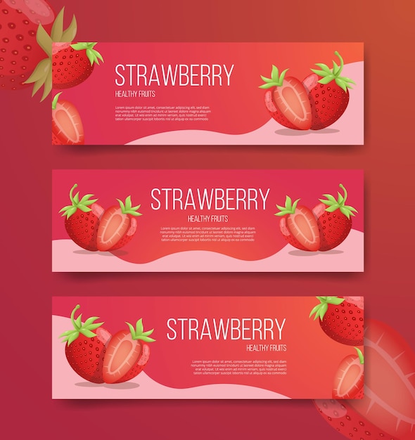 Fragola frutti sani per banner modello