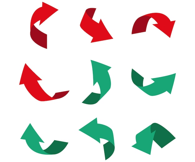 Frecce curve prospettiva direzione diversa