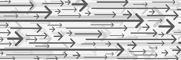 Frecce di diverse dimensioni in bianco e nero