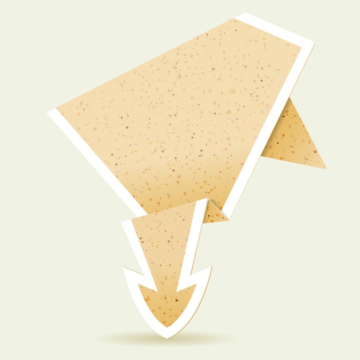 Vettore freccia di carta origami