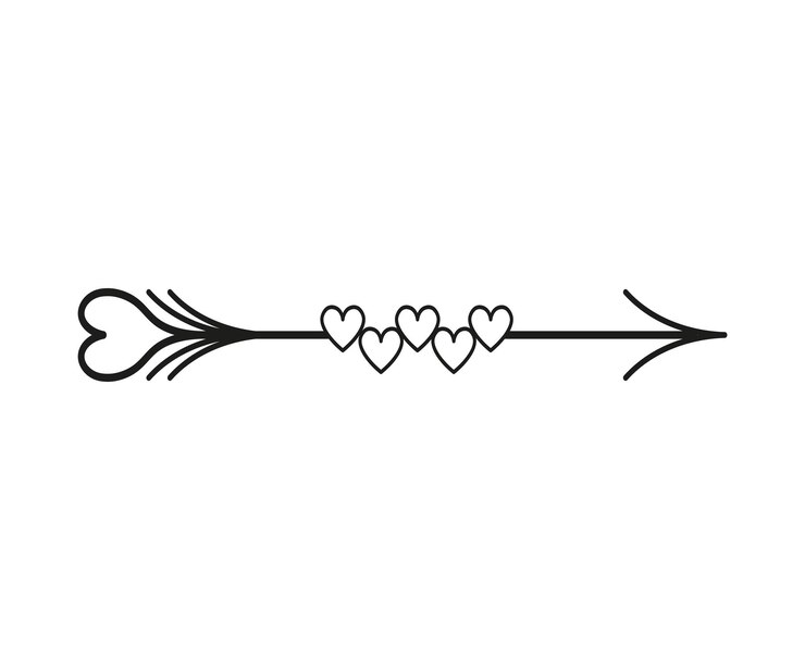 Freccia romantica con cuore
