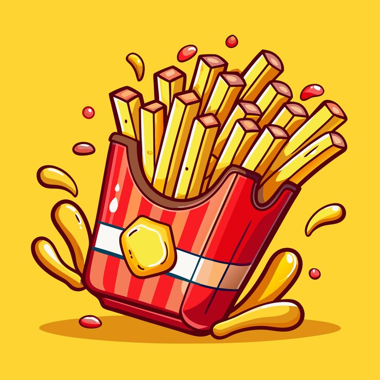 French Fries Icon Fast Food Collection (Collezione di fast food delle patatine fritte)