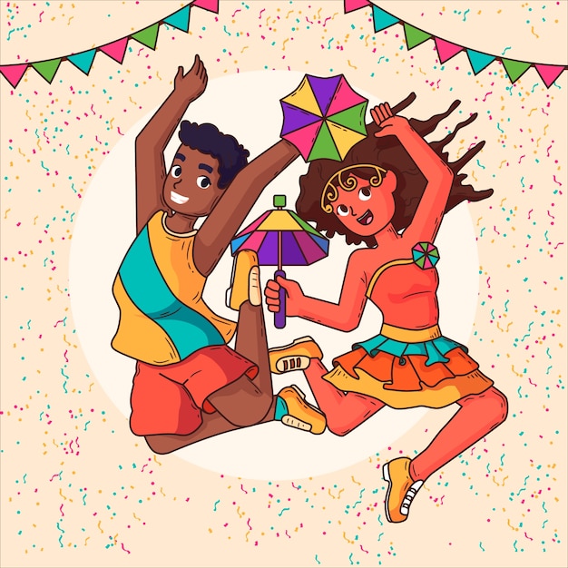 Frevo illustrazione disegnata a mano