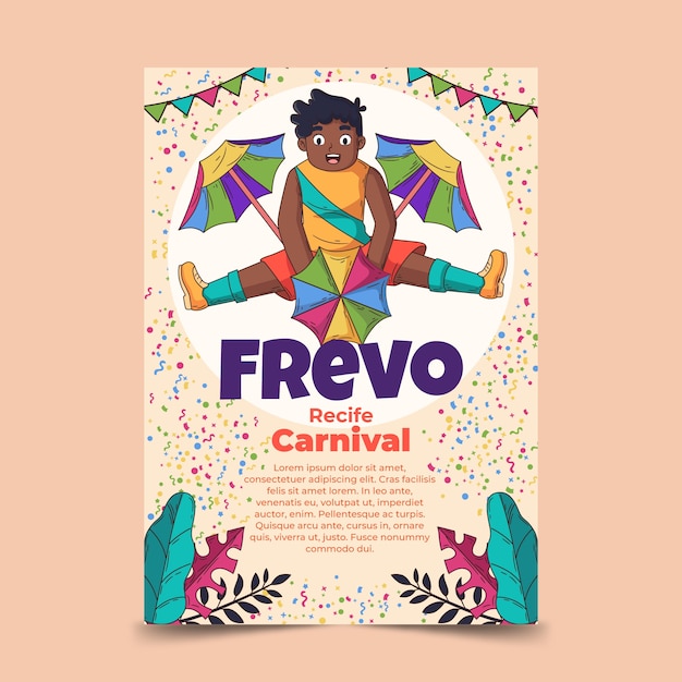Frevo poster disegnato a mano