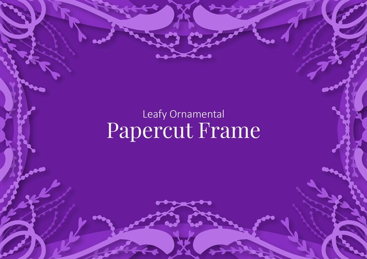 frondoso sfondo cornice papercut ornamentale