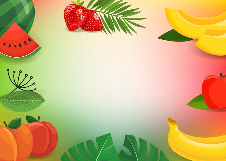 Vettore frutta e foglie estive