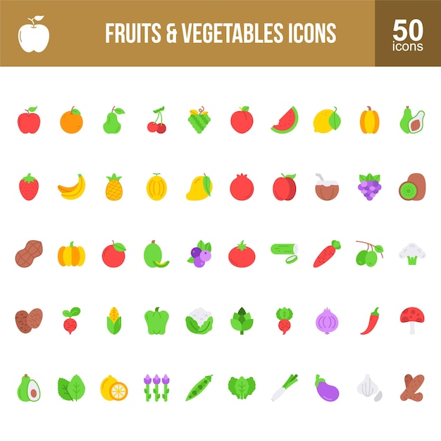 Frutta e verdura icone