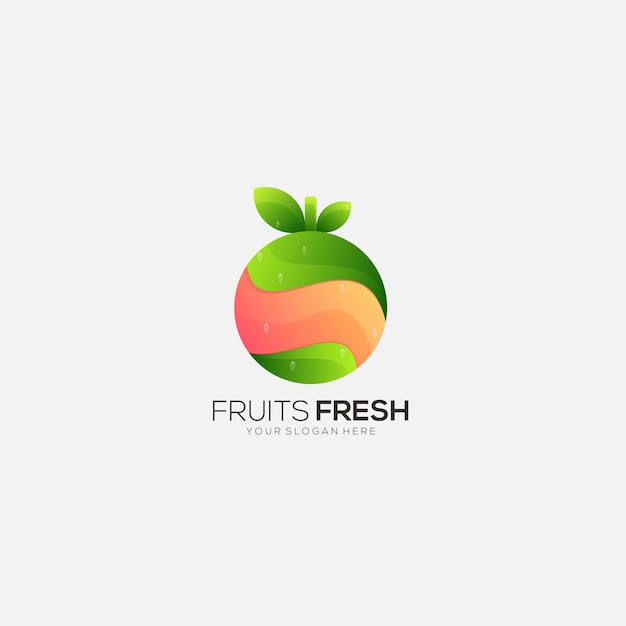 Frutta fresca logo design gradiente logo colorato