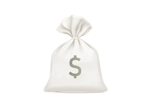 Full Sack of Money Icon con simbolo di valuta USD per temi finanziari e bancari
