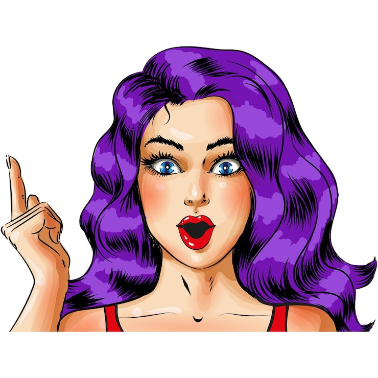 Vettore fumetto comico di vettore sorpreso donna pop art