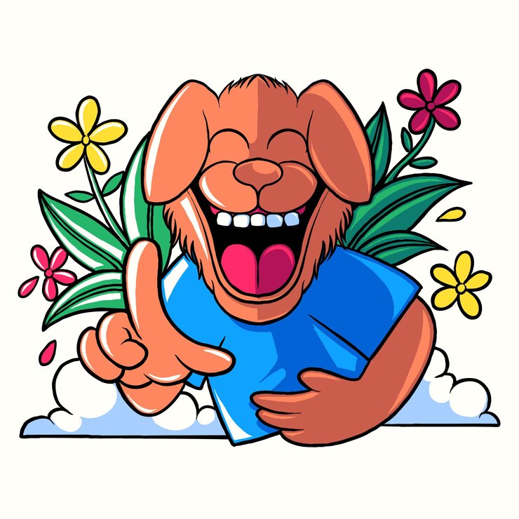 Vettore fumetto del cane che ride