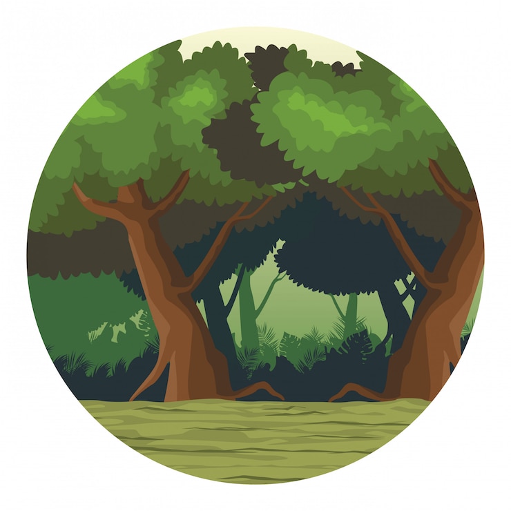 Vettore fumetto della natura dell'albero