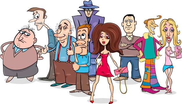 fumetto di gruppo di persone