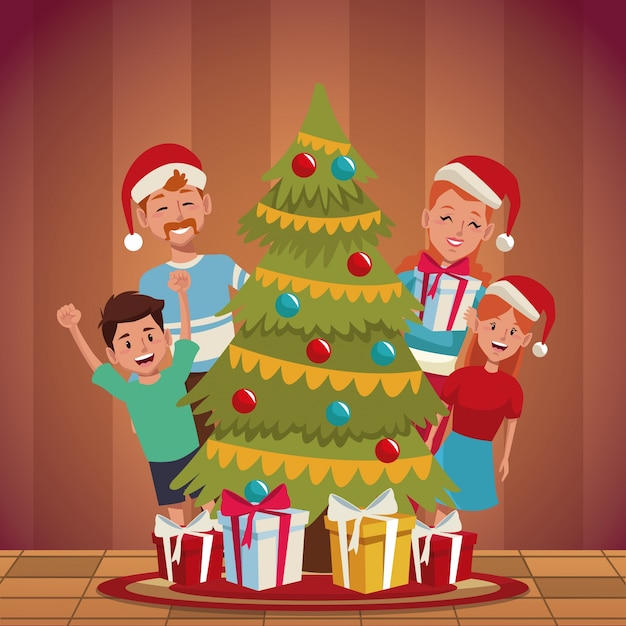 Fumetto di Natale di famiglia
