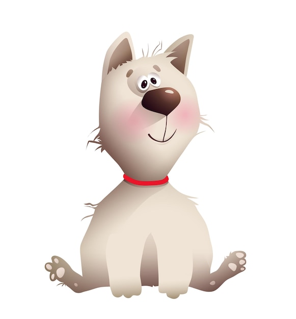 Fumetto divertente del fumetto dei bambini del cucciolo comico del cane bastardo lanuginoso
