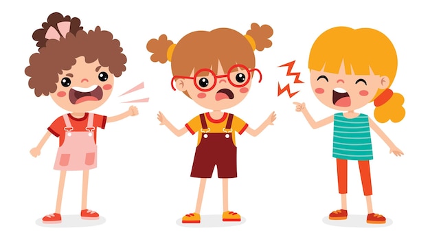 Fumetto Illustrazione Di Bambini Litigio