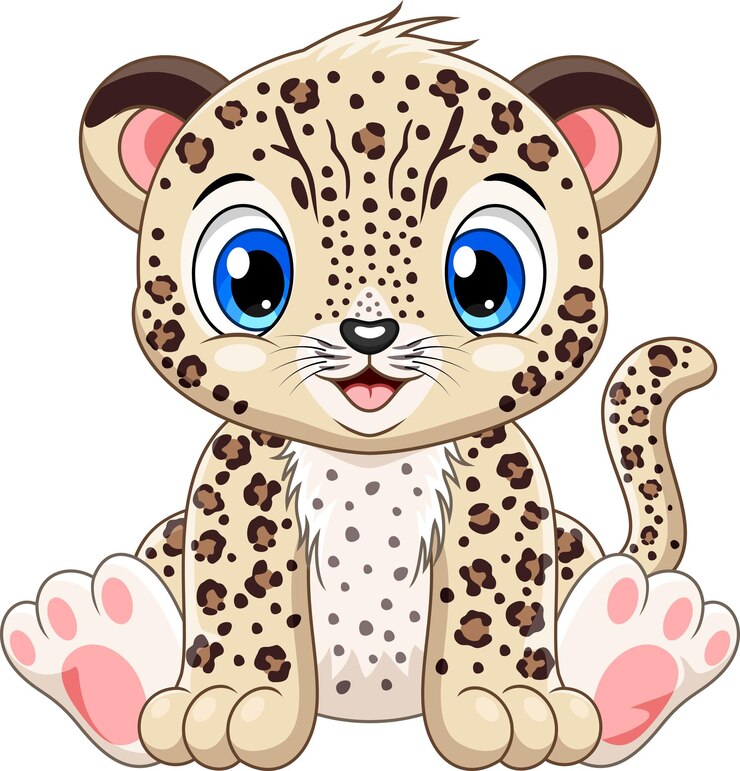 Vettore fumetto sveglio del leopardo del bambino