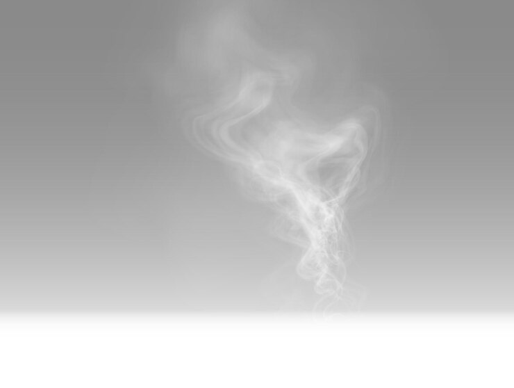 Vettore fumo bianco, nebbia di vapore, smog illustrazione di fumo su uno sfondo trasparente