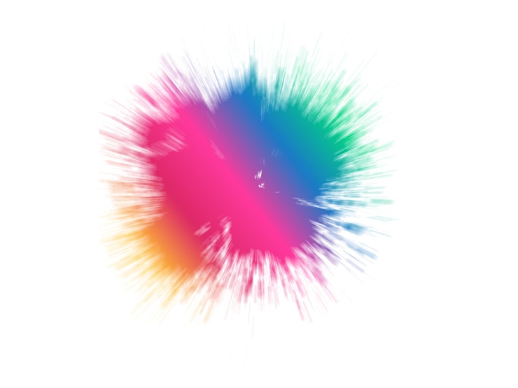 Vettore fumo e nuvola esplosione di vernice holi con polvere di colore brillante isolata su uno sfondo trasparente