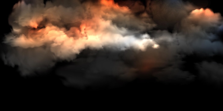 Vettore fumo inquietante nuvoloso nebbia nebbia vapore o nebbia sopra la superficie