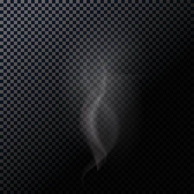 Fumo naturalistico isolato su sfondo scuro. Illustrazione di vettore. EPS10