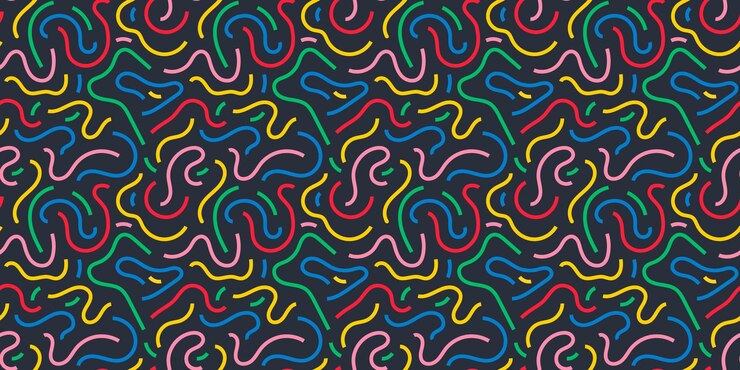 Vettore fun linea doodle modello senza cuciture creativo astratto squiggle stile di disegno sfondo per bambini o