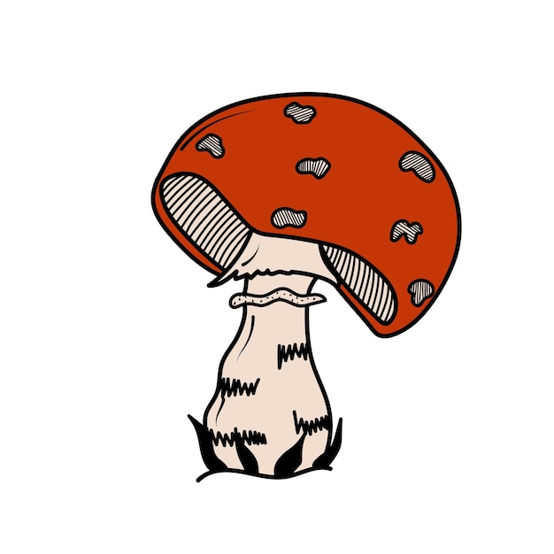 Funghi autunnali per la stampa di adesivi per Halloween