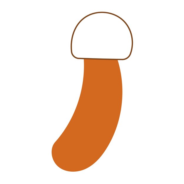 Fungo autunno foresta linea colorata doodle elemento
