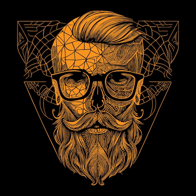 funky hipster skull è un'illustrazione divertente e stravagante con occhiali alla moda, che trasmette un senso di co