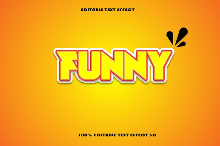 Funny Editable Text Effect 3D Emboss Cartoon Style