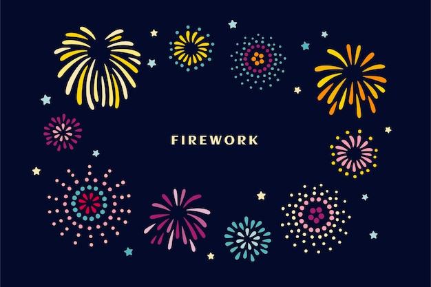 Fuochi artificiali nel cielo notturno