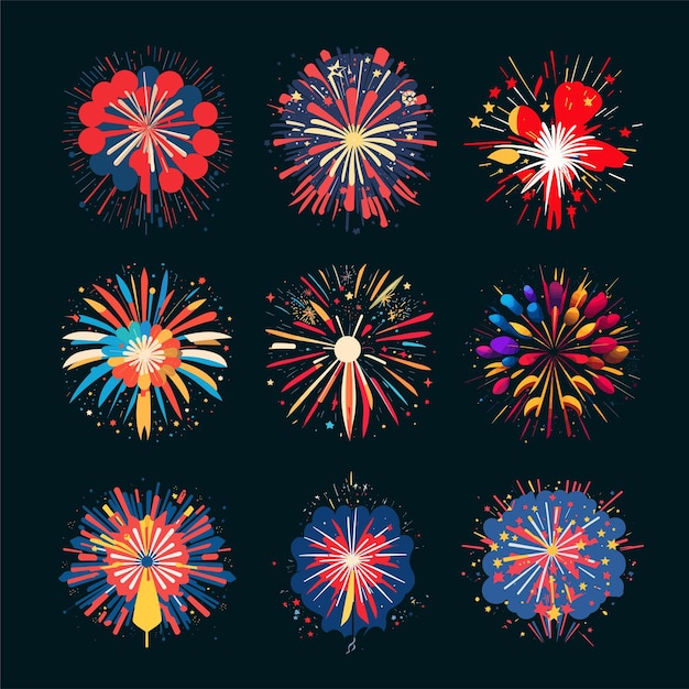 Fuochi d'artificio colorati di design grafico