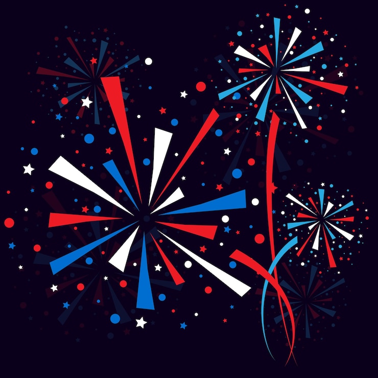 Vettore fuochi d'artificio di notte