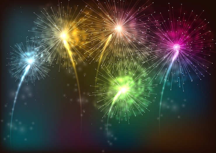 Vettore fuochi d'artificio