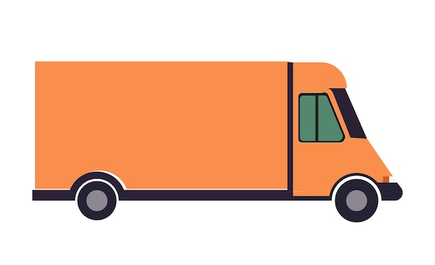 Furgone di consegna Trasporto in movimento auto camion corriere posta SSTK icona linea vettoriale in grassetto per affari e pubblicità