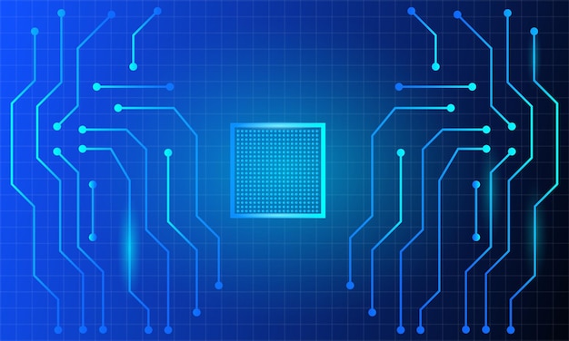 Futuristic Circuit Board Background con connessioni tecnologiche digitali
