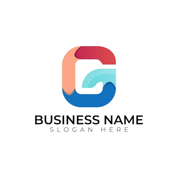 g letter gradient abstract colorful logo desigen